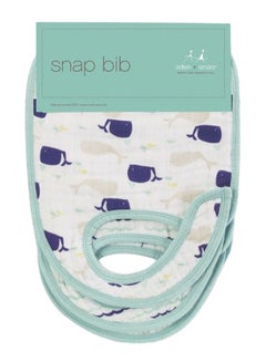 Buy Pack Of 3 Soft and Breathable Fabric Snap Bibs, High Seas - 7118 9x12 inch in UAE