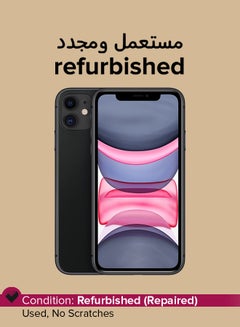 Buy Refurbished  iPhone 11 With Facetime Black 64GB ROM 4G LTE in UAE