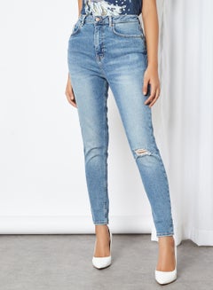 Buy Plain Slim Fit Jeans Light Blue in Egypt