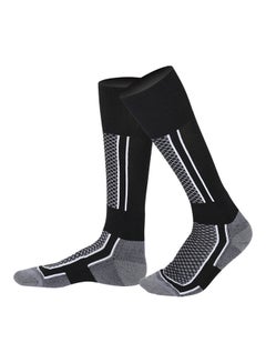 Buy Winter Men Women Outdoor Sports Snowboard Cotton Thermal Warm Long Ski Socks Grey Black 20*10*20cm in Saudi Arabia