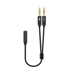 Buy 2-In-1 3.5mm Jack 1 Female To 2 Male Adapter Cable V7780B_P Black in UAE