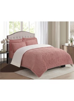 Buy 6-Piece Velvet Winter Comforter Set Velvet Pink in UAE