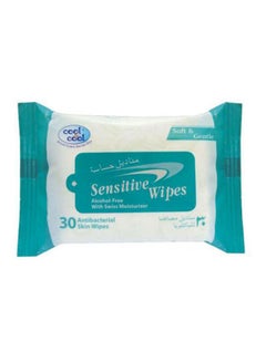Buy Sensitive Antibacterial Wipes 30's White in UAE