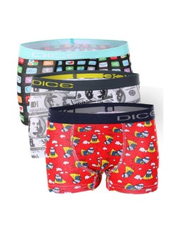 Buy Set Of 3 Pieces Cotton Printed Boxer Underwear Multicolor in Egypt