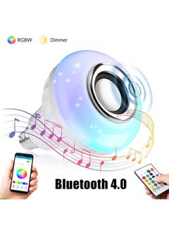 Buy E27 Wireless Bluetooth Remote Control Music Play Lamp White in UAE
