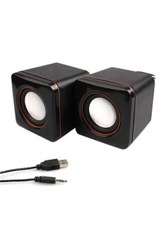 Buy Mini Portable Audio Jack Stereo Speaker Black in Saudi Arabia