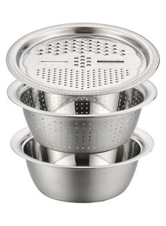 Buy 3-In-1 Solid Drain Basket Silver in Saudi Arabia