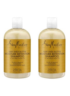 Buy 2-Piece Raw Shea Butter Moisture Retention Shampoo 2x384ml in Saudi Arabia