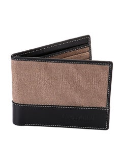 Buy Genuine Leather Wallet Beige / Black in Saudi Arabia