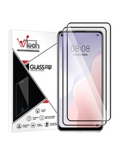 Buy Pack Of 2 Premium Quality Tempered 9H 2.5 D Edge Screen Protector With Hole For Huawei Nova 7 SE Clear in UAE