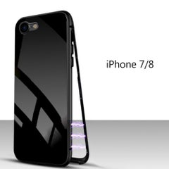 Buy Magnetic Adsorption Case Clear Tempered Glass Black in Saudi Arabia