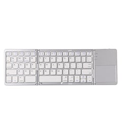 Buy Mini 3-Folding Keyboard BT Foldable Cordless Keypad with Touchpad for Tablets Phone White in Saudi Arabia