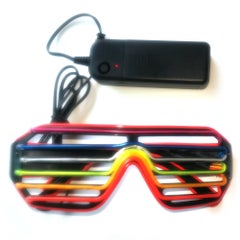 Buy 3 Colors Optional Light Up El Wire Neon Rave Twinkle Glowing Party LED Glasses in Saudi Arabia