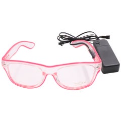 Buy unisex 10 Colors Optional Light Up El Wire Neon Rave Twinkle Glowing Party LED Glasses in Saudi Arabia