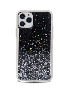 Buy Glitter Printed Case Cover For Apple iPhone 12 Pro Max Black/Silver in Saudi Arabia