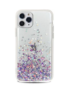 Buy Glitter Printed Case Cover For Apple iPhone 12 Pro Max Clear/Purple/Pink in UAE