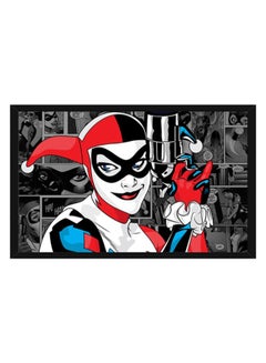 Buy Joker Pop Art Wall Poster With Frame Red/White/Black 55 x 40cm in UAE