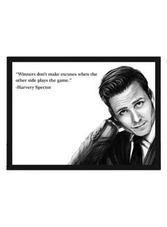 Buy Suits Harvey Spector Quote Wall Poster With Frame White/Black/Grey 40 x 55cm in UAE