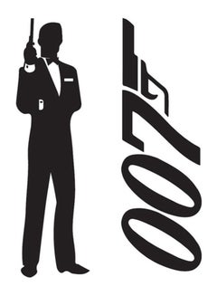 Buy James Bond 007 Wall Sticker Black 50 x 90cm in Saudi Arabia