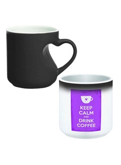 Buy Printed Ceramic Magic Coffee Mug White/Purple in Egypt