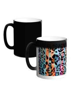 Buy Printed Ceramic Magic Coffee Mug Black/Orange/Blue in Egypt