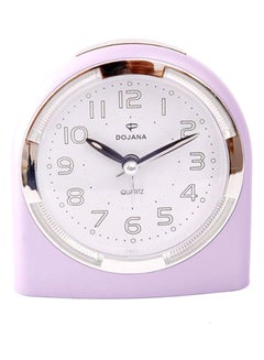 Buy Round Analog Alarm Clock Pink/White/Silver in Saudi Arabia