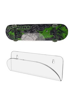 Buy Longboard Skateboard Wall Mount Invisible Transparent Hanger Shelf Display Rack 28x8.5x10cm in UAE