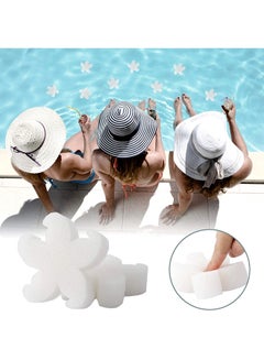 Buy 20-Piece Flower Shape Dirt Grimes Oil Absorbing Swimming Pool Bathtub Filter Sponge 10x10x3cm in Saudi Arabia