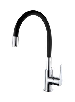 Buy Kitchen Sink Mixer With Stainless Steel Flexible Hose Black in UAE
