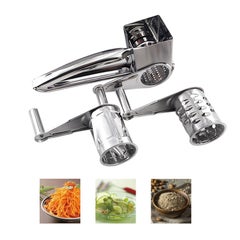 Buy Stainless Steel Manual Rotary Cheese Grater Silver 20 x 9 x 12cm in Saudi Arabia