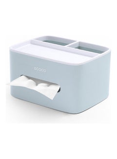 Buy Tabletop Tissue Box Multifunction Storage Box for Living Room Tea Table Remote Control Nordic blue 20.5*20.5*20.5cm in Saudi Arabia