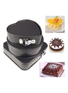 Buy 3-Piece Mould Non Stick Baking Tray with Buckle Bakeware Black 28,26,24cm in Egypt