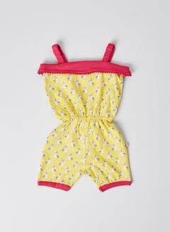 Buy Baby Unicorn Print Jumpsuit Lemon in Saudi Arabia