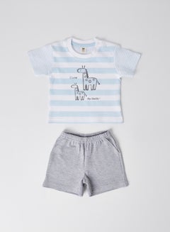 TOFFYHOUSE Baby Giraffe Graphic T-Shirt and Shorts Set Grey Millange UAE |  Dubai, Abu Dhabi