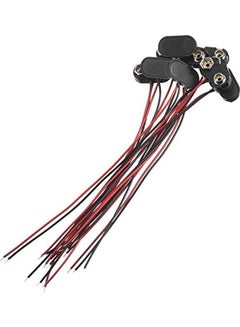 Buy 10 Pack T Type 9 V Battery Clip Connector Long Cable Connection Hard Shell Black Red Connector (T Type) Black in Saudi Arabia