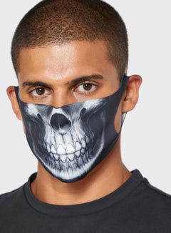 Buy Printed Face Mask Blue/White in Saudi Arabia