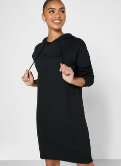 Buy Hooded Mini Dress Black in UAE