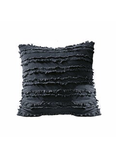 Buy Decorative Cushion Cover Grey 45 x 45cm in Saudi Arabia