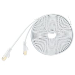 Buy CAT 7 Ethernet Computer Internet Flat Lan Network RJ45 Connector Cable White in Saudi Arabia