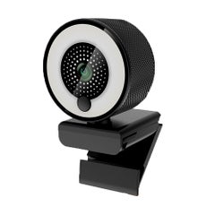 Buy 1080P HD Webcam With Ring Light Autofocus Built In Microphone Webcam Frosted Style Black in Egypt