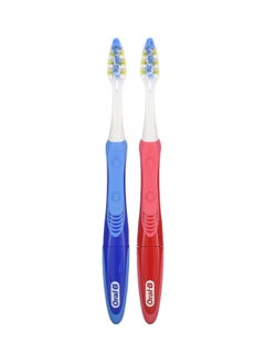 Buy 2-Piece Pulsar Expert Clean Toothbrush Set Red/Blue/White 13ml in UAE