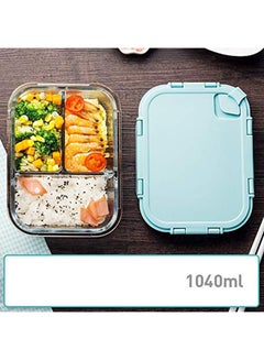 Buy Portable BPA-Free Lunch Box (1040ml Capacity, Blue) Blue 19.6x14.5x6centimeter in Saudi Arabia