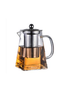 Buy Thick glass Stainless Steel Coffee Pot clear in UAE