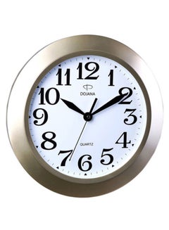 Buy Round Shape Analog Wall Clock Silver/White in Saudi Arabia
