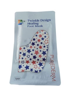 Buy Twinkle Design Healing Foot Mask White/Blue/Red in UAE
