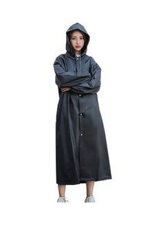 Buy Unisex Outdoor Travel Waterproof Hooded Drawstring Raincoat Jacket Rainwear 0.147kg in UAE
