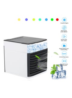 Buy Mini Portable Air Conditioner Fan Noiseless Evaporative Air Humidifier USB Personal Conditioner 3-Speed LED Night  Office Cooler Humidifier Purifier Black 18.0x17.0x15.0cm in Egypt