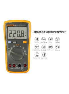 اشتري FLUKE F15B+ 4000 Counts Multimeter Portable Digital Multimeter Handheld Voltmeter Ammeter Voltage Meter Universal Meter Measuring AC/DC Voltage Resistance Capacitance Diode Continuity Orange & Black 20.8x10.8x5.5cm في الامارات