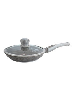 Buy Granite Coating Fry Pan With Lid Grey 24cm in UAE