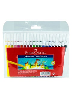 Buy 20-Piece Fibre Tip Colouring Pen Set Multicolour in UAE